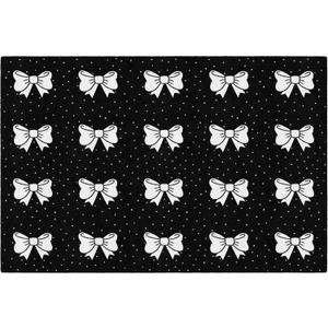Flagship Carpets Books and Bows Black and White Bow Sit Spots Educational Area Rug for Kids Room, Children's Classroom Rug for Teaching and Playroom, 5' X 7'6"