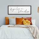 TQianJiang Master Bedroom Above Bed Wall Decor Art Funny Sleep Quote 32"12" If You Love Me Let Me Sleep Sign Large Rustic Farmhouse Wood Framed for Couples Over Bed Wall Hanging (Black)