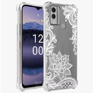 Ueokeird Phone Case for Nokia G11 Plus Case, Nokia G11+ Case Girls Women, Slim Shockproof Clear Floral Pattern Flexible TPU Protective Cover for Nokia G11 Plus Mandala
