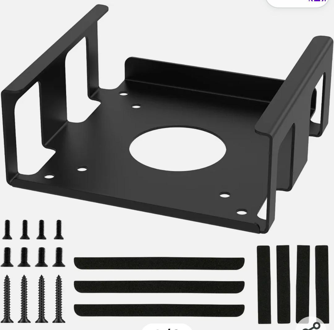 Under Desk Mount Bracket Carbon Steel Under Desk Laptop Mount with Shock Absorbing Strips Effective Protection Monitor Holder Rack Compatible with Mini M4/M4 Pro