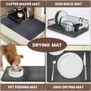 Dish Drying Mat for Kitchen Counter, Anti-Slip Absorbent Dish Drying Pad - Countertop (Dark Gray, 17"x31.5")