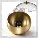 Upgraded Stainless Steel Espresso Knock Box,Gold Knock Box with Lid, Coffee Grounds Container, Removable Knock Bar & Non-Slip Magnetic Base - Espresso Accessories.ORALION (Large)