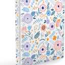 Cute Binder 1 Inch 3 Ring Trapper Keeper Binders with Clear Interior Pockets for Letter-Size(11" x 8.5") Paper,Aesthetic Three Ring Binder for Student and Teachers - Beautiful Flowers