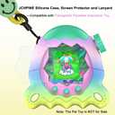 2 x JCHPINE Silicone Cover Case for Tamagotchi Paradise Interactive Virtual Pet, Stand Up Case for Tamagotchi Paradise Screen Protector and Lanyard (Rainbow)