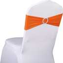 50 Pack Spandex Orange Chair Sashes for Wedding Stretch Chairs Bows Bands with Slider Buckles for Party Birthday Feast Banquet Restaurant Halloween Christmas Events Decorations