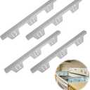 4PCS Stove Gap Covers Stainless Steel, Stove Top Gap Cover, Retractable Stainless Steel Stove Counter Gap Filler, Counter Oven Gap Space Cover, Kitchen Stove Side Gap Guards