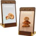 2 Pack Mini Tabletop Sign Holder 4X6 Acrylic Sign Display Vertical for Stall Store/Hotel/Restaurant Counter Office Event Name/Number Holder