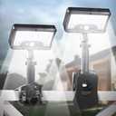 Clip On Solar Lights Outdoor with Motion Sensor, 360Rotatable & Vertically Adjustable Solar Fence Lights with 92 LEDs (600 LM, 6000 K),IP65 waterproof Security light for deck, Gutter, Camping(2 Pack)