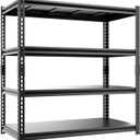 4-Tier 40" W X 20" D X 60" H Storage Shelves 2200LBS Garage Shelving Metal Storage Shelf Adjustable Metal Racks with Shelves Heavy Duty Shelving Units and Storage Utility Shelf (Black)
