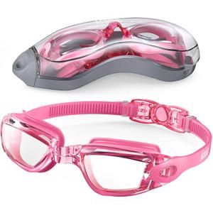 Aegend Swim Goggles, Swimming Goggles No Leaking Full Protection Adult Men Women Youth (Pink)