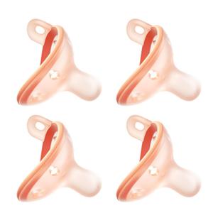 Baby Pacifiers 0-6 Months, Breast-Like Shape Soft Silicone Newborn Pacifiers with Large Air Holes, BPA-Free, 4pcs
