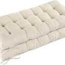 Bench Cushion for Indoor Furniture 48x19 inch Rectangle Bench Seat Cushion for Bay Window Entryway Bench Thick Textured Chair Cushion with Non-Slip Backing 2 Pack, Beige