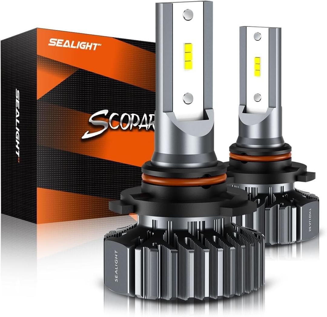 SEALIGHT 9006/HB4 Bulbs, Wireless Super Bright, 3-Min Plug and Play, Fanless Light No Noise, IP67 Waterproof Non-Polarity, Powersports Accessory Lights, Pack of 2
