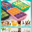 Silicone Ice Cube Trays With Lids 4 Packs, Lxndaser Easy Release Silicone Ice Cube Molds for Freezer, 60 Grids Leak-Proof Stackable Square Ice Trays for Cocktail, Whisky, Baby Food,coffee