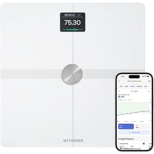 WITHINGS Body Smart - Accurate Scale for Body Weight and Fat Percentage, Body Composition Wi-Fi and Bluetooth Weight Scale, Baby Weight Scale, Smart Scale Apple Health Compatible, Bathroom Scale (White)