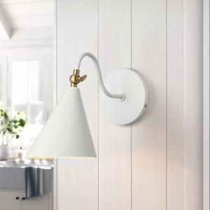 Modern Brass And Soft White Wall Sconces with Movable Metal Shape, Goose Neck Style Metal Bedside Lamp Wall Light Fixture, Room Decor Picture Light, Bedroom Decor Reading Light, Wall lamp for Bathroom