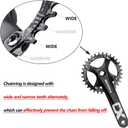 Cyclon Single Speed Square Taper Crankset, 170mm Mountain Bike Crankset with 104BCD 32T/34T/36T/38T/40T/42T Narrow Wide Tooth Round Black Chainring, Replacement for Bicycle Crank Arm Set MTB Crankset