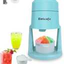Shaved Ice Cone Ice Shaver for Homemade Shaved Snow Cones Smoothie Slushie for Kid DIY Ice Cube Tray and Blade (Blue)