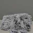 Uhomy 2 Packs Fluffy Accent Pillows Cover 22"x22", Soft Black Ombre Artificial Fur Throw Pillow Case, Modern Luxury Decorative Square Cushion Cover for farmhouse home decor for Sofa/Bed/Chair, 55x55cm