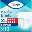 Tena Proskin Super Briefs, Incontinence Adult Diapers, Unisex, XL, 12 ct | Easy to adjust with tabs for a better fit, these briefs offer comfort & reliable absorbency to support everyday care routines pack of 2