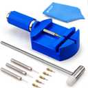BYNIIUR Watch Link Removal Tool Kit, Watch Band Strap Chain Pin Remover Repair Tool Kit for Watch Band Strap Adjustment, Bracelet Sizing and Watch Resizing Adjuster (Light Blue)