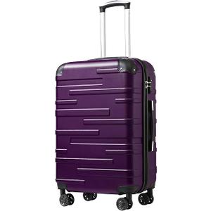 Coolife Luggage Suitcase Carry-on Hardside Travel Luggage TSA Lock Spinner Telescopic Handle (Purple)