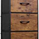 WLIVE Small Dresser Nightstand for Bedroom, 3 Drawers, Rustic Brown