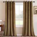 H.VERSAILTEX Velvet Curtains for Living Room 108 Inch Length 2 Panels Luxury Thermal Insulated Window Drapes for Bedroom Vintage Wall Backdrop Super Soft Room Darkening, W52 x L108 Inches, Camel