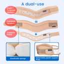 Velpeau Neck Brace for Neck Pain and Support - Soft Cervical Collar for Sleeping, Snoozing, Sleeping Upright, Anti-Snoring, Sleep Apnea for Women & Men (Khaki, Dual-purpose Version, L: 14-16.5"/3.3")