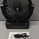 FRIZCOL 3-in-1 Camping Fan - Portable Fans Rechargeable - 24000mAh Battery Powered Fan with Light & Remote for Indoor, Outdoor, Tent, Travel, Fishing, Jobsite, Gifts for Men Dad Him - Black, Large