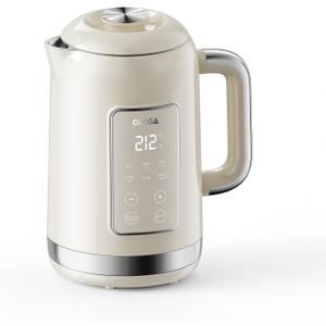 Electric Kettle Temperature Control: OLEGA 1.5L Stainless Steel Smart Kettle Hot Water Boiler, 6 Temp Presets, 1200W Fast Boiling Electric Tea & Coffee Kettle, Electric Kettles Teapot for Home -Beige
