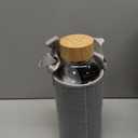 Ttifangix 50 Oz Glass Water Bottle Wide Mouth with Time Markers, Bamboo Lid, Neoprene Sleeve Bpa Free