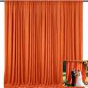 2 Panels Orange Backdrop Curtain, 10 x 7 Feet Polyester Background Curtains for Parties, Weddings, Baby Showers, Halloween, Christmas, Birthday Party Photoshoot Backdrop Curtains Decorations
