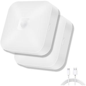 Rechargeable Motion Sensor Closet Light, Rechargeable Battery Operated Ceiling Light Wireless, 500LM Wireless Motion Activated Light for Shower Stairs Hallway Pantry Porch Garage, 5000K 2 Pack