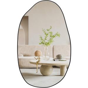 CASSILANDO Irregular Asymmetrical Mirror Wall Mounted, Unique Vanity Mirror,Shaped Dressing Mirror Decorative for Living Room, Bathroom, Bedroom, Entryway Wall Decor, 33.5"20.5"