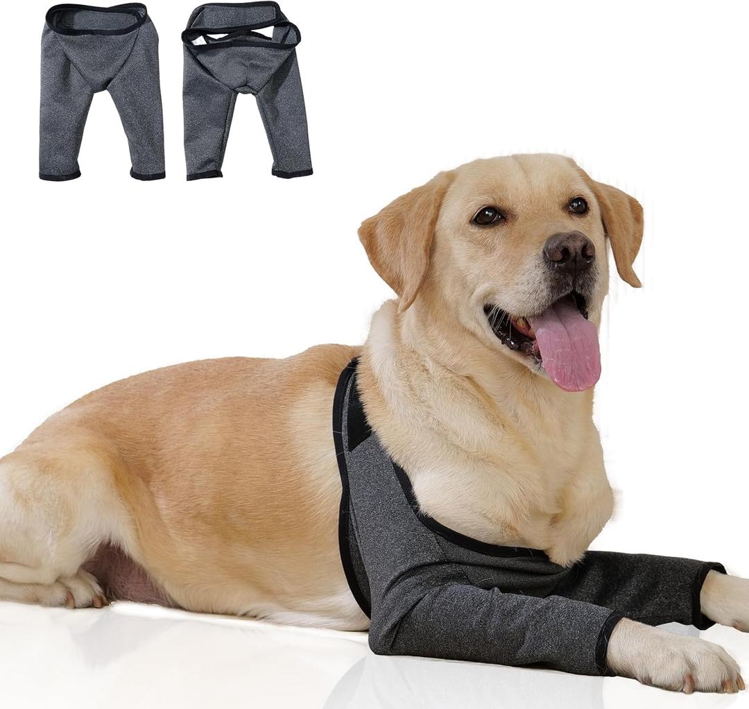 Dog Recovery Sleeves for Front Legs, Cone Collar Alternative, Waterproof & Washable, ACL/CCL Surgery Recovery, Abrasion Resistant, Prevents Licking & ScratchingHeather Gray,XXL