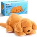 HyDren Breathing Golden Retriever Stuffed Animal 12 Inch Stuffed Dog with Music Light Breathing Motion Puppy Plush Toys for Sleep Aid Anxiety Relief Gifts for Kids Toddler Adult Birthday Party Favor