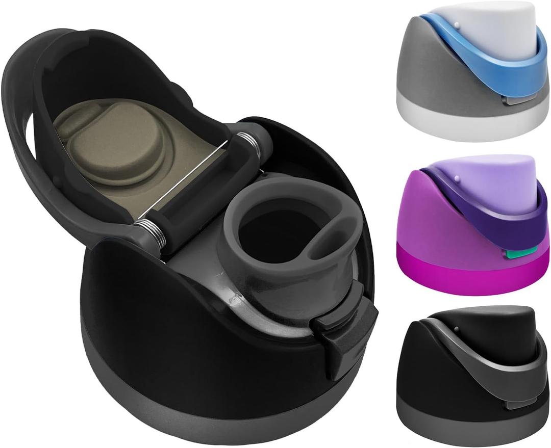 Replacement Cap for Owala FreesipOne Button Top Lid Compatible with Owala Water Bottles 16oz 24oz 32oz 40oz, BPA-Free, Leakproof, Dishwasher Safe Accessory (Black)