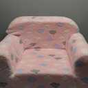 Toddler Chair  Plush Kids Sofa with Carry Handle, Comfy Convertible Lounger for Boys & Girls, Bedroom & Reading Chair (Pink Cloud)