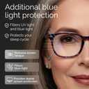 CCVOO +3.5 Clear Vision Reading Glasses for Women 5-Pack Blue Light Filtering Readers with Spring Hinges