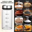 4Pcs Salt Pepper Shakers with Adjustable Outlet Holes, 7 oz Clear Glass Shaker Bottles, Salt Shakers for Kitchen, Spice Seasoning Cans for Kitchen Decor Home Restaurant BBQ Camping