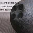 Rustic Black Ceramic Vase - 5IN Small Round Clay Vase Vintage Farmhouse Style Decor, Circle Wabi Sabi Vases for Farmhouse Home Decor, Decor Living Room, Table, Shelf