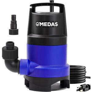 MEDAS 1HP Submersible Sump Pump, 3434 GPH High Flow Utility Pump for Clean/Dirty Water with 16.4ft Cord, Portable Water Pump for Pool, Garden, Basement, Pond, Flooded Areas and Tub Draining