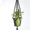 Primitive Planters 40" Macrame Plant Hanger, Black