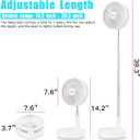 AICase Stand Fan,Folding Portable Telescopic Floor/USB Desk Fan with 7200mAh Rechargeable Battery,4 Speeds Super Quiet Adjustable Height and Head Great for Office Home Outdoor Camping