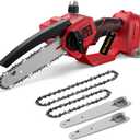 Mini Chainsaw for Milwaukee 18V Battery, Auto-Oiler, 8-Inch and 6-Inch 2-IN-1 Brushless Cordless Pruning Chainsaw, 750W Chain saw 4000RPM for Wood Cutting, Tree Trimming (NO Battery) (Red)