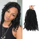 Soft Locs 10 Inch Faux Locs Crochet Hair 7 Packs Short Soft Locs Crochet Hair For Kids Pre Looped Soft Faux Loc Butterfly Hair Crochet Braids(10inch, 7 Packs, 1B)