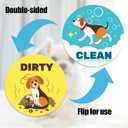 3 x Dishwasher Magnet Sign, Double Sided Clean Dirty Flip Sign Label Funny Animal Theme Dishwasher Magnet Suitable Organization for Home Kitchen Laundry Room Decor Accessories Parts (Dog Style), 9x9cm/3.54x3.54in, (Mix)