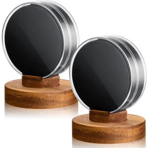 Soaoo Hockey Puck Display Case, Acrylic Clear Puck Holder with Acacia Wood Base, Signed Collector's Showcase, Autographed Souvenir Memorabilia for Hockey Enthusiasts Collection