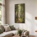 Framed Vintage Forest Landscape Vertical Wall Art for Living Room, 20x40 In